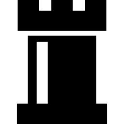 pezzo degli scacchi della torre o parte dell'edificio del forte icona