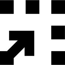 simbolo della freccia d'angolo per l'interfaccia dei film icona