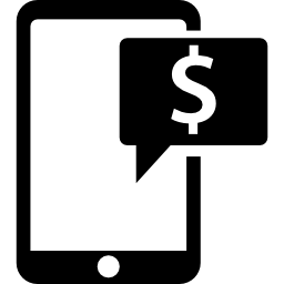 Talking about money by tablet icon