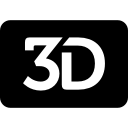 3d movie symbol for interface icon