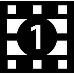 Movie frame with number one icon