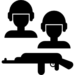 Soldiers and a weapon icon