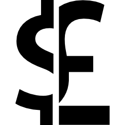 dólar, libra, monedas, dinero, símbolo icono