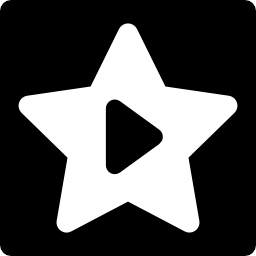 Play button in a star square icon