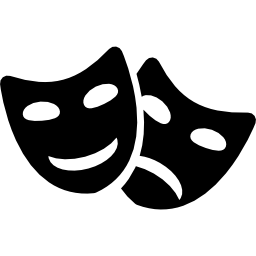 komedie en tragedie maskers paar icoon