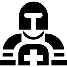 Militar man with protection equipment icon