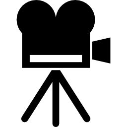 cámara vintage en un trípode icono