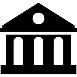 Bank building silhouette icon