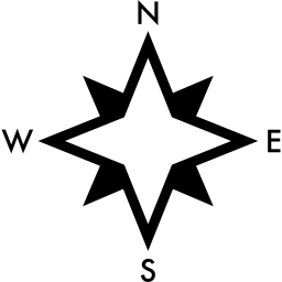 punti cardinali sul simbolo della stella dei venti icona