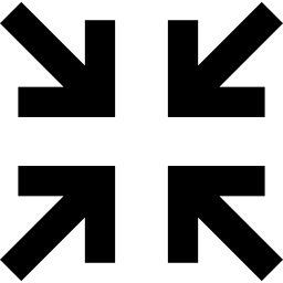 colapsar el símbolo del botón de la interfaz de cuatro flechas icono