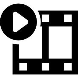 Movie frames play button interface symbol icon