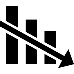 Нисходящие бары графика финансовой статистики иконка