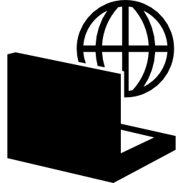 Ноутбук с подключением к Интернету иконка