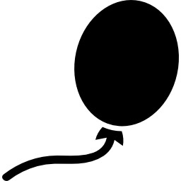 forma ovalada de globo negro icono