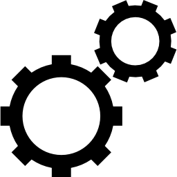 Two cogwheels settings interface symbol icon