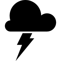 símbolo del tiempo de tormenta de una nube oscura con un rayo icono