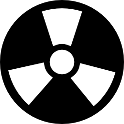 okrągły symbol promieniowania z trzema promieniami ikona