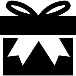 Gift box with big ribbon bow icon