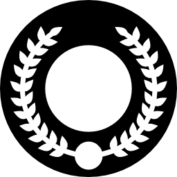 corona de forma circular de premios icono