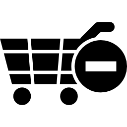 Delete shopping cart symbol icon