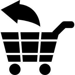 Out of cart commercial symbol for e commerce icon