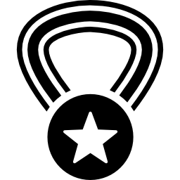 preismedaille mit einem stern an einer halskette icon