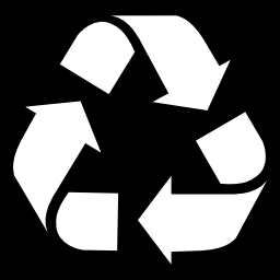 reciclar el signo triangular de tres flechas giratorias en un cuadrado icono