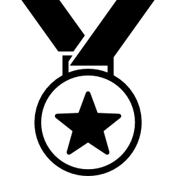 Sportive medal symbol with a star icon