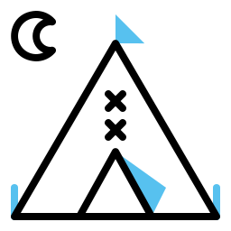 tenda da campeggio icona