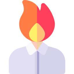 Burning head icon