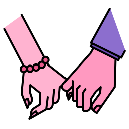 Hand in hand icon