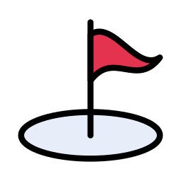 bandera de golf icono