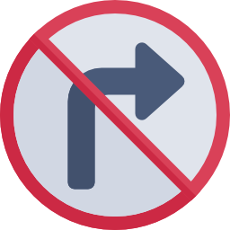우회전 금지 icon