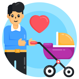 Baby buggy icon