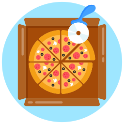 cuchillo de pizza icono