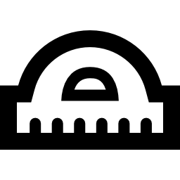 halbkreisförmiges lineal schulwerkzeug icon