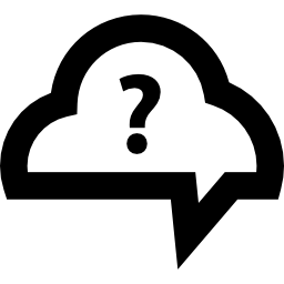Speech bubble cloud with question mark icon