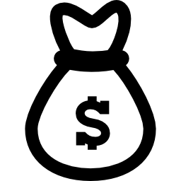 Dollars money bag icon