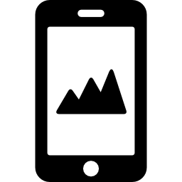 전화기 화면의 오름차순 분석 그래픽 icon