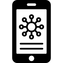 Business analytics graphics on mobile screen icon