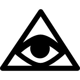 rechnungssymbol eines auges innerhalb eines dreiecks oder einer pyramide icon