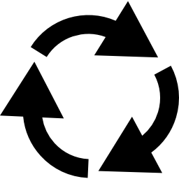 dreifaches symbol mit kreisförmigen pfeilen icon