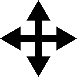 mover un objeto símbolo de interfaz de cuatro flechas icono