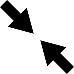 tegenoverliggende pijlen wijzen diagonaal naar het midden icoon