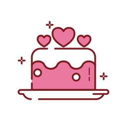 pastel de corazón icono