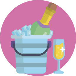 Champagne cooler icon