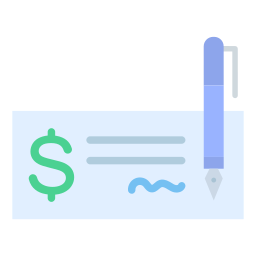 Bank check icon