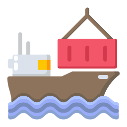 bateau cargo Icône