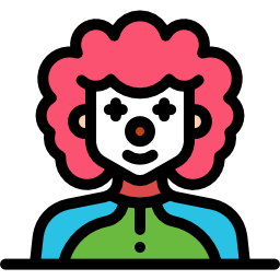 Funny clown icon