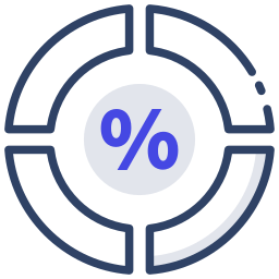 grafico percentuale icona